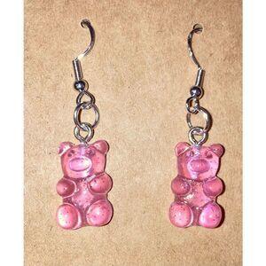 ☀️3/$9☀️ Light Purple Glitter Gummy Bear Dangle Earring with .925 Silver Hooks